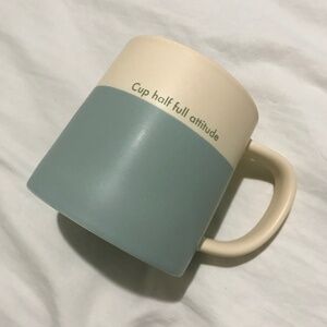 NEW Indigo Cup Half Full Attitude Mug